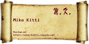 Mike Kitti névjegykártya
